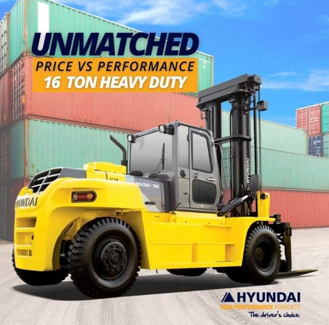 Hyundai 160D-7E 16-Ton Forklift: High Power, Low Noise